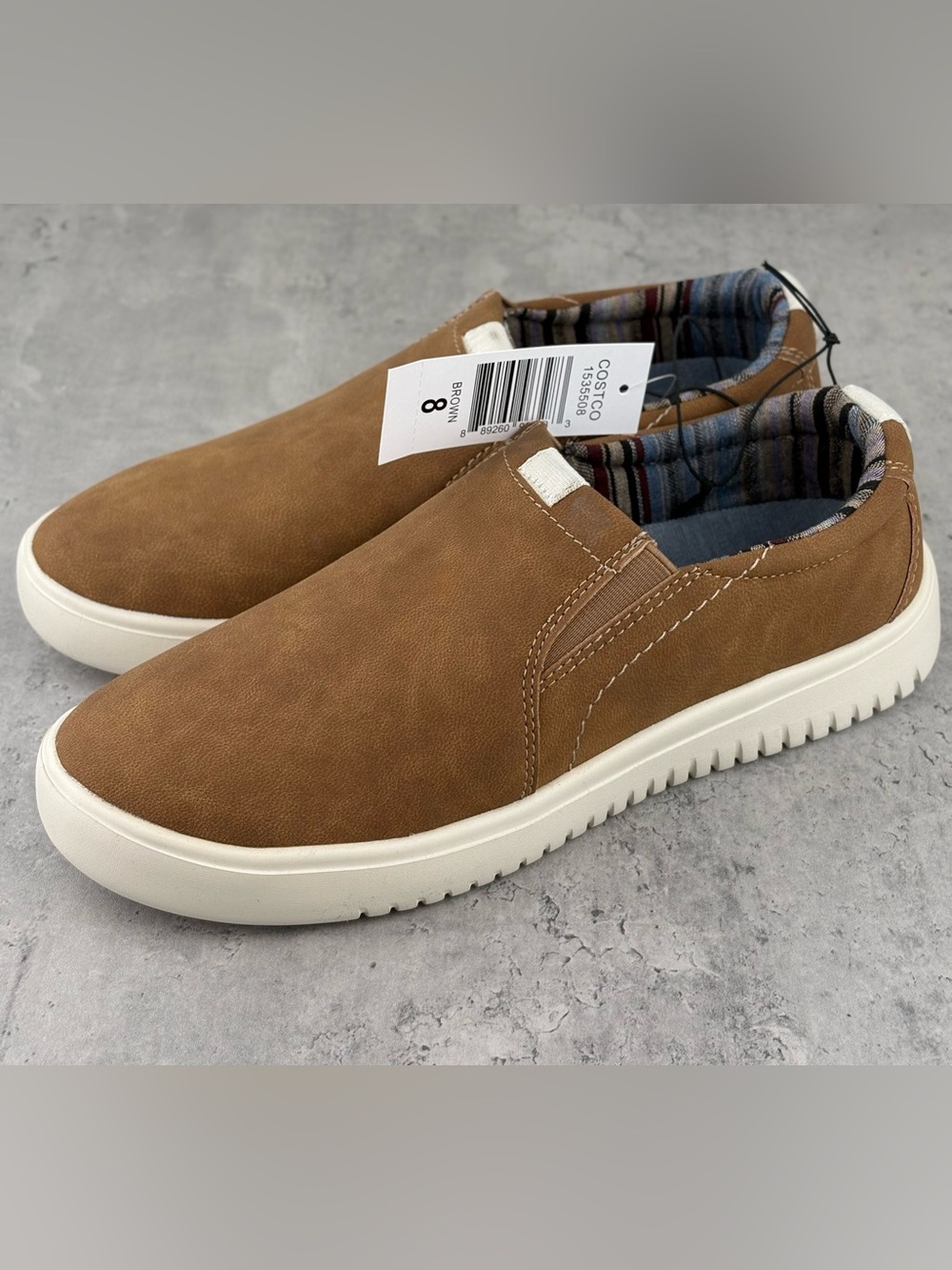 Izod Men’s Slip On Casual Shoe Brown Size 8 New With Tags Comfort Shoes